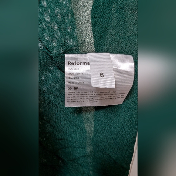 NWT Reformation Harper Susanna floral green white midi dress size 6 - Picture 7 of 7